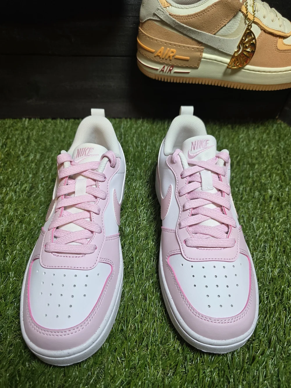 4.5y Nike Court Borough Low Recraft Gs White/ Pink Top Sneakers